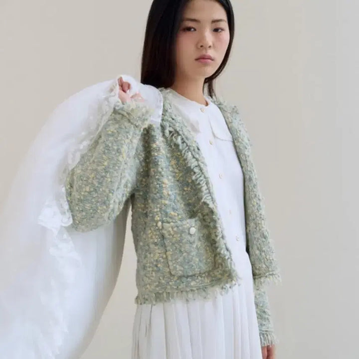 [BUNJANG] Pleata Tweed Knit Jacket / 플레따 트위드 니트 자켓