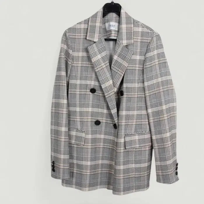 [BUNJANG] Visitt New York Check Suit Jacket / 여성55/ 비지트인뉴욕 체크 정장 자켓 하객룩 오피스룩 A-12