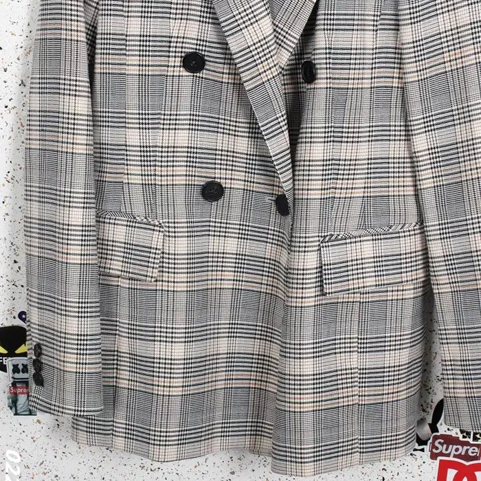 [BUNJANG] Visitt New York Check Suit Jacket / 여성55/ 비지트인뉴욕 체크 정장 자켓 하객룩 오피스룩 A-12