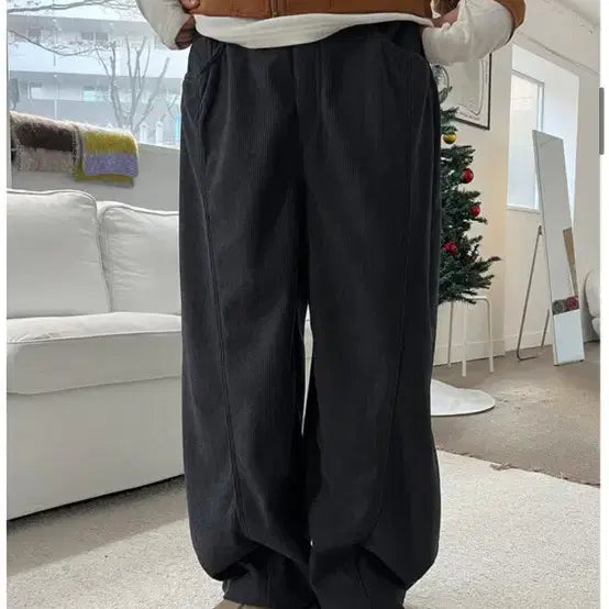 [BUNJANG] A.H.C (A.H.C) Quality Soft Corduroy Snap Pants Navy Charcoal M / 아직 퀄리티 소프트 골덴 스냅 팬츠 네이비차콜m/기본