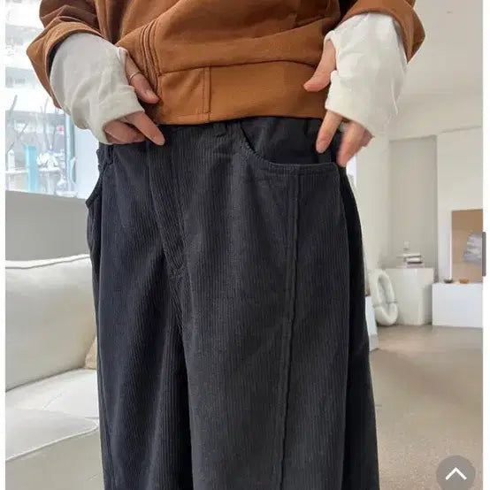 [BUNJANG] A.H.C (A.H.C) Quality Soft Corduroy Snap Pants Navy Charcoal M / 아직 퀄리티 소프트 골덴 스냅 팬츠 네이비차콜m/기본