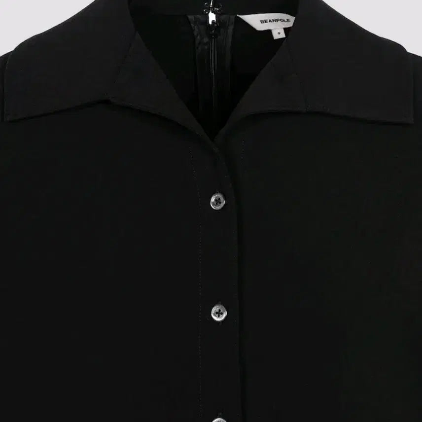[BUNJANG] Beanpole Ladies Black Open Collar Flare Dress / 빈폴레이디스 블랙 오픈 칼라 플레어 원피스