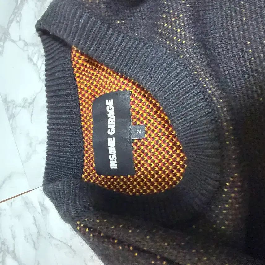 [BUNJANG] Insane Garage Flame Jacquard Knit Black / (2)인세인개러지 플레임 자카드 니트 블랙