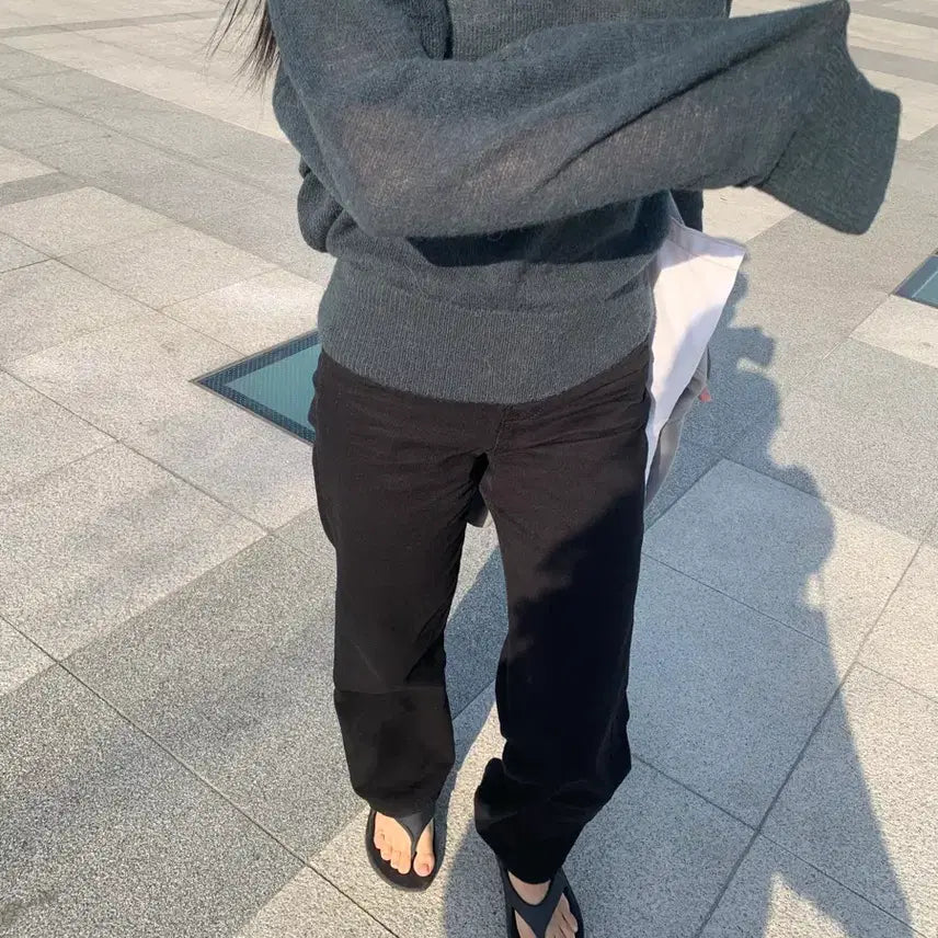 [BUNJANG] London Flat Mint Khaki Knit Sweater / 민트카키컬러 니트