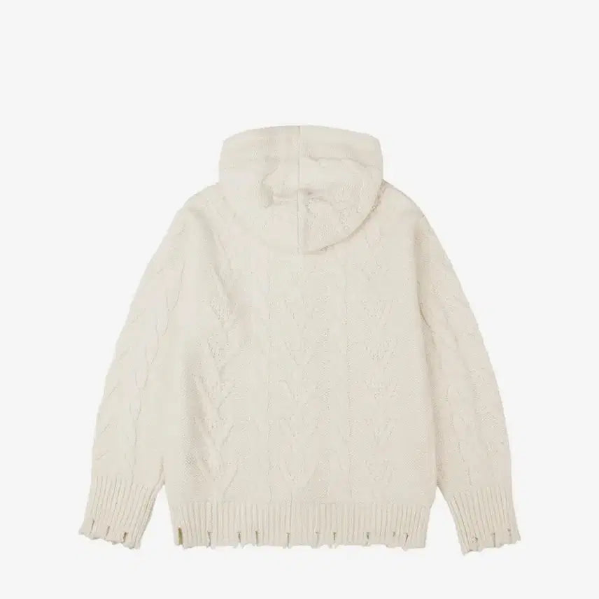 [BUNJANG] Tuomio Damage Cable Cardigan Cream / 뚜오미오 데미지 케이블 가디건 크림