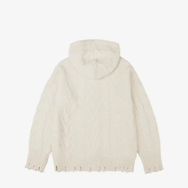 [BUNJANG] Tuomio Damage Cable Cardigan Cream / 뚜오미오 데미지 케이블 가디건 크림