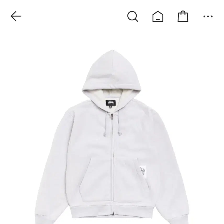 [BUNJANG] Stussy Patch Knit Hooded Zip-Up Ash Heather M / 스투시 패치 니트 후드 집업 애쉬 헤더 M