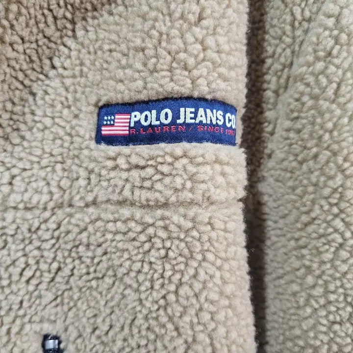 [BUNJANG] Polo Ralph Lauren Polo Jeans Brown Fleece Jacket / [110]정품 폴로 랄프로렌 폴로 진스 브라운 뽀글이 양털 후리스  L