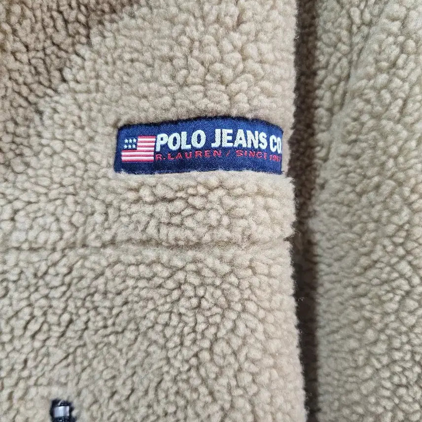[BUNJANG] Polo Ralph Lauren Polo Jeans Brown Fleece Jacket / [110]정품 폴로 랄프로렌 폴로 진스 브라운 뽀글이 양털 후리스  L