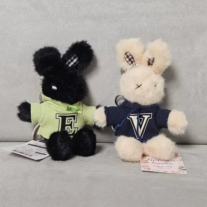 [BUNJANG] Levoni Rabbit Hooded Keyring Doll Set / [2종세트]레보니 후드 토끼 키링 인형