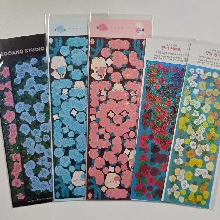 [BUNJANG] Suang Studio Rose Stickers Bundle Set / 다꾸 꽃스티커 장미스티커 (수앙스튜디오, 폼실, 노리와 함께)