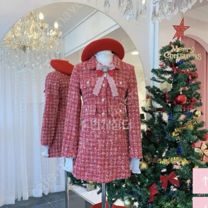 [BUNJANG] Airi Handmade Christmas Two-Piece Set with Brooch / 에이리 자체제작 크리스마스 투피스 세트(브로치 포함)