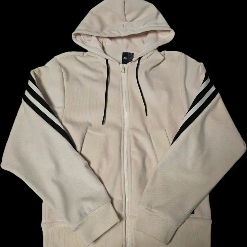 [BUNJANG] Adidas Ribbed Hoodie Zip-up (H47895) - Size S / 아디다스 골지 후드집업 S