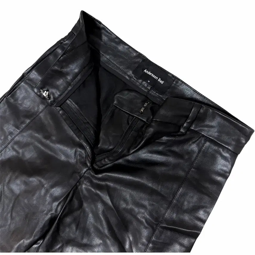 [BUNJANG] Andersson Bell Jamie Side Slit Faux Leather Trousers / ANDERSSON BELL JAMIE 사이드 슬릿 레더 트라우저