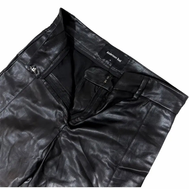 [BUNJANG] Andersson Bell Jamie Side Slit Faux Leather Trousers / ANDERSSON BELL JAMIE 사이드 슬릿 레더 트라우저