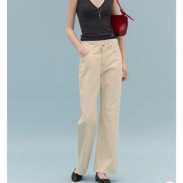 [BUNJANG] For You On Wide Flare Denim Natural / Fyeo 포유온 와이드 플레어 데님 내추럴 (새상품)