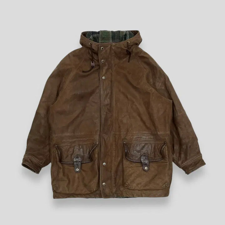 [BUNJANG] McGregor Leather Hooded Jacket / 맥그리거 레더 후드 자켓