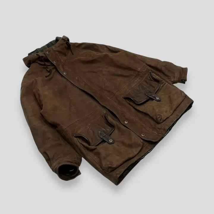 [BUNJANG] McGregor Leather Hooded Jacket / 맥그리거 레더 후드 자켓