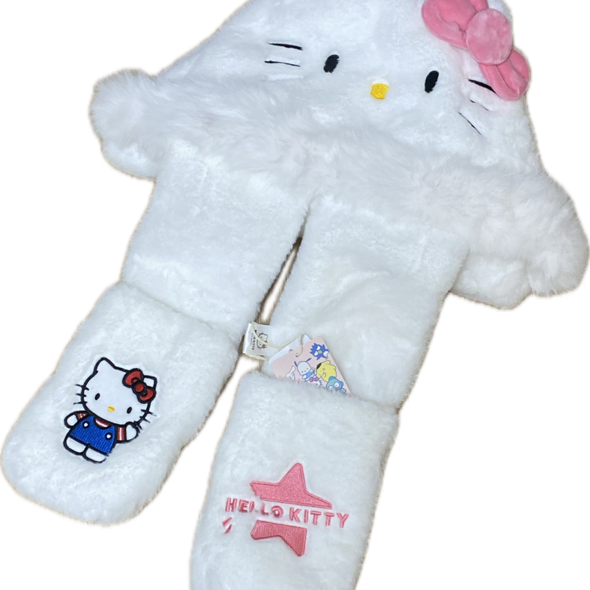 [BUNJANG] Sanrio Hello Kitty 3-in-1 Hooded Scarf / [정품 라이센스] 헬로키티 3 in 1 후드목도리