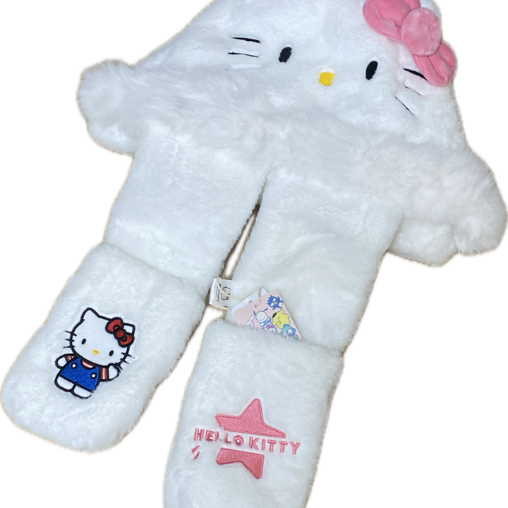 [BUNJANG] Sanrio Hello Kitty 3-in-1 Hooded Scarf / [정품 라이센스] 헬로키티 3 in 1 후드목도리