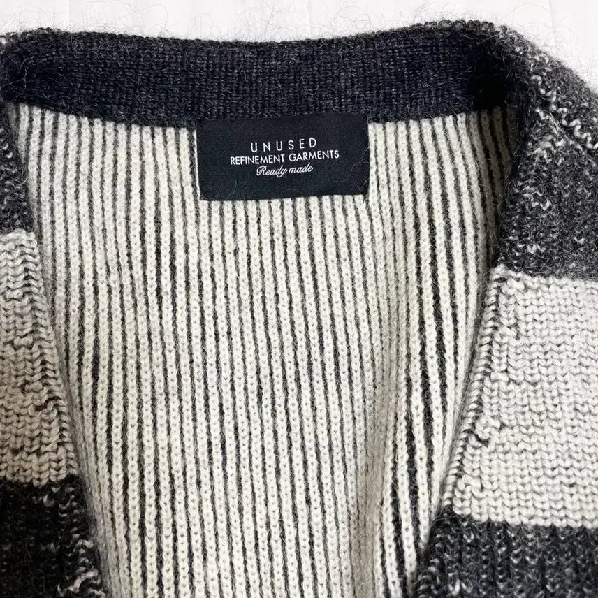 [BUNJANG] Unused Alpaca Checkered Flag Cardigan / unused 알파카 체커 플래그 가디건