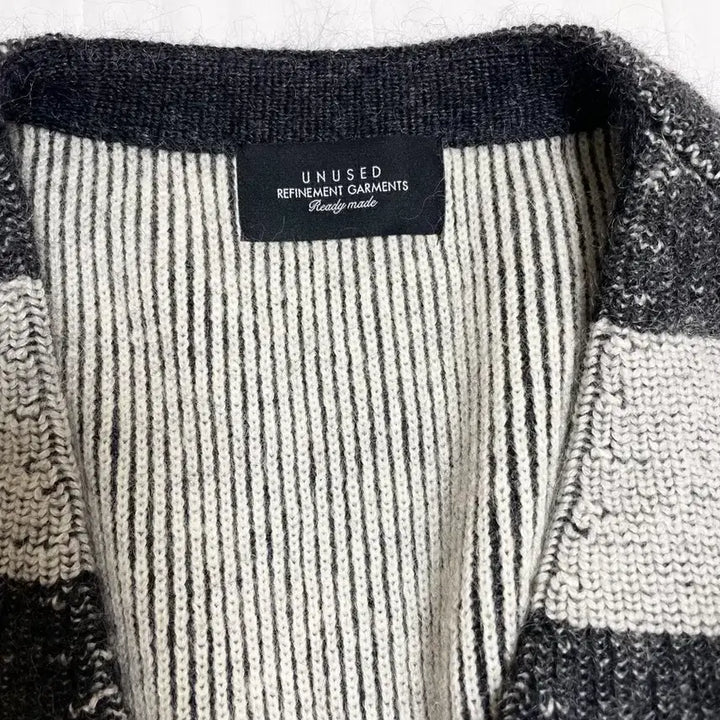 [BUNJANG] Unused Alpaca Checkered Flag Cardigan / unused 알파카 체커 플래그 가디건