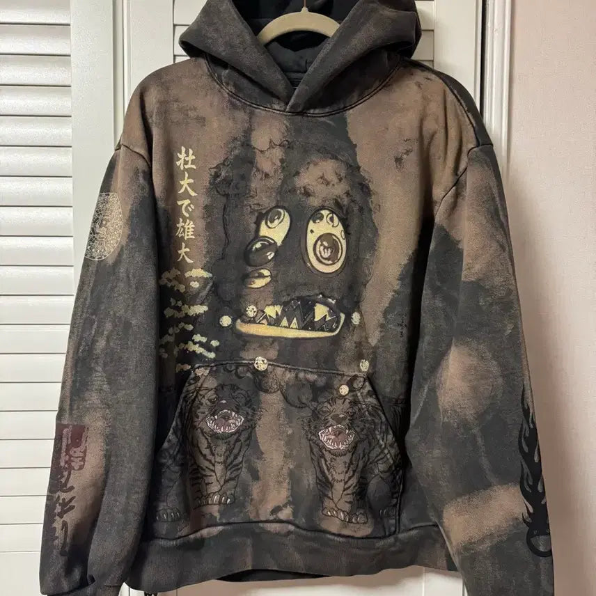 [BUNJANG] Travis Scott Cactus Jack x Takashi Murakami Hollow Hoodie Black L / 트래비스 스캇 캑터스 잭 X 무라카미 타카시 할로우 후드 블랙 L