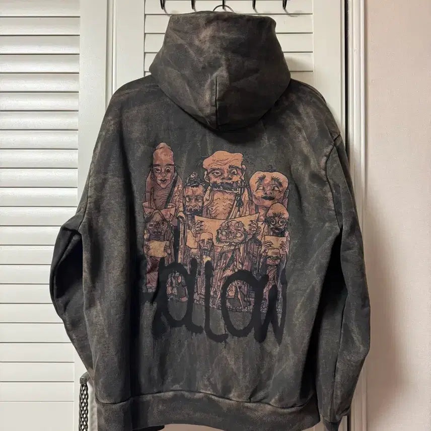 [BUNJANG] Travis Scott Cactus Jack x Takashi Murakami Hollow Hoodie Black L / 트래비스 스캇 캑터스 잭 X 무라카미 타카시 할로우 후드 블랙 L