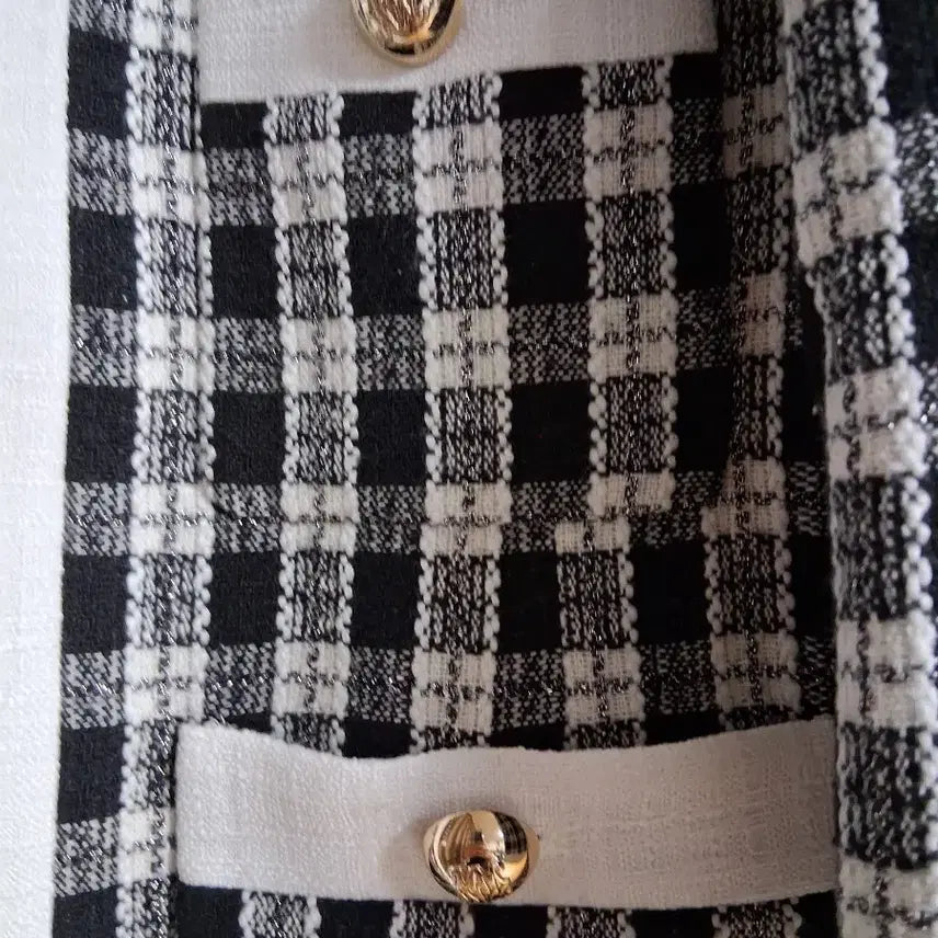 [BUNJANG] Mojo S.phine Tweed Jacket / 모조에스핀 라인배색 포인트 체크 트위드 자켓