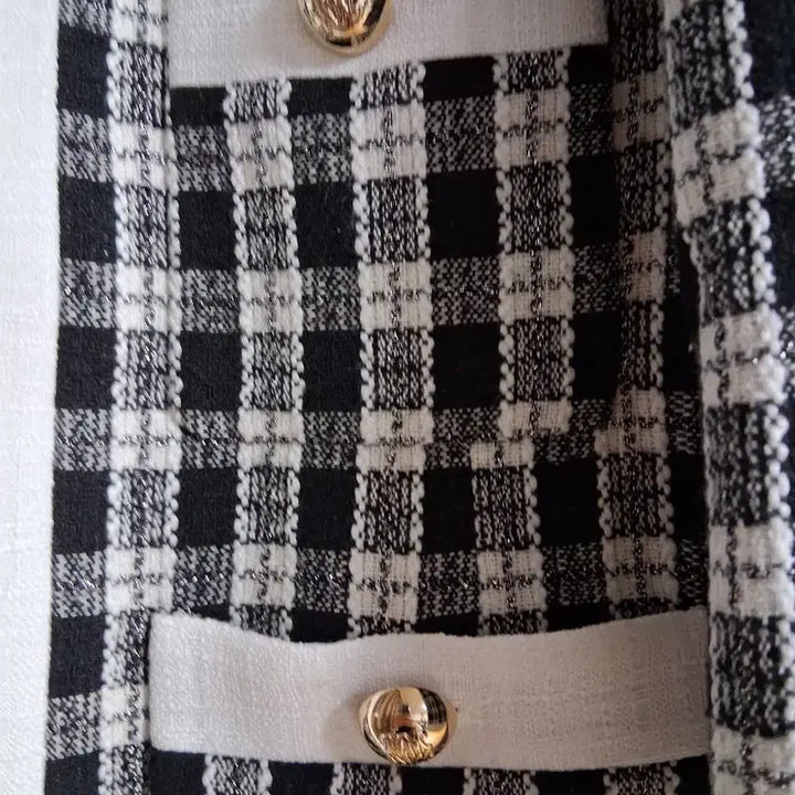 [BUNJANG] Mojo S.phine Tweed Jacket / 모조에스핀 라인배색 포인트 체크 트위드 자켓