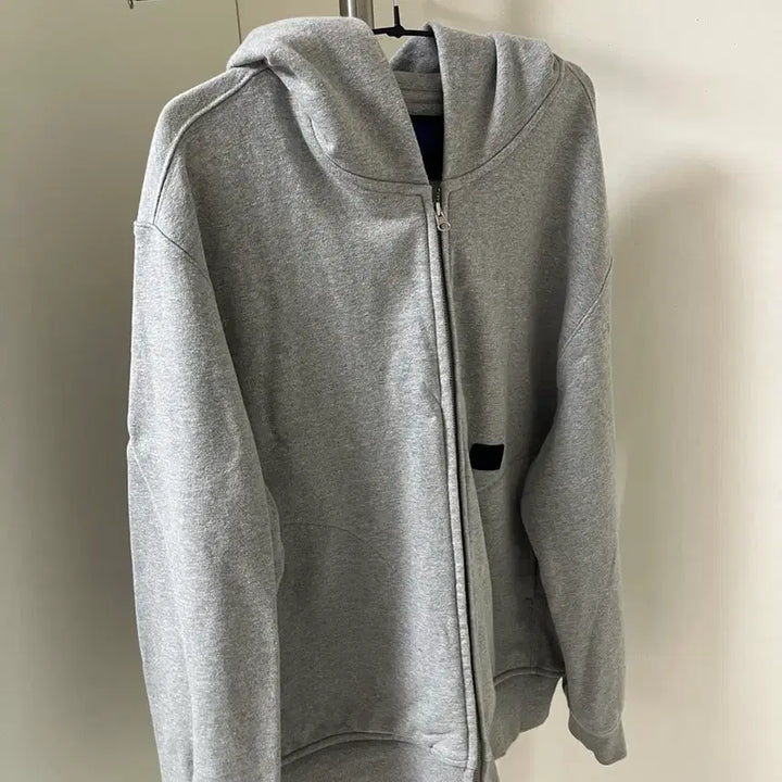 [BUNJANG] Document Hooded Zip-up (Grey) - XL / 도큐먼트 후드집업 XL
