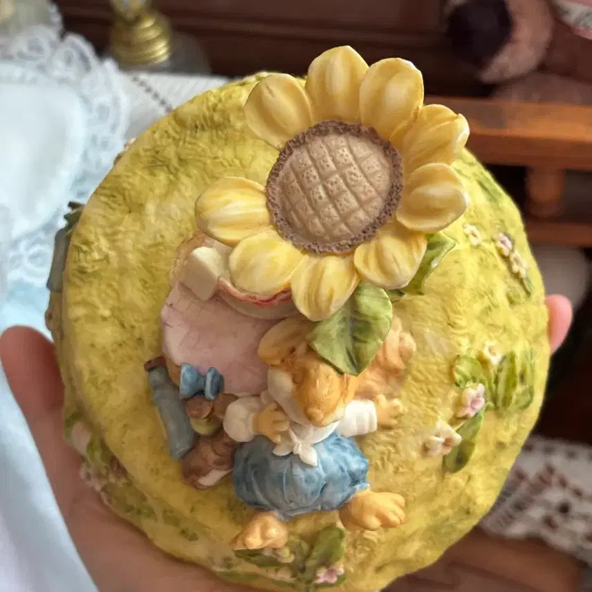 [BUNJANG] Ganz Little Cheesers Mouse Figurine Music Box / 1991년도 빈티지 Ganz 리틀치저스 생쥐 오르골 고전앤틱피겨린인형소품