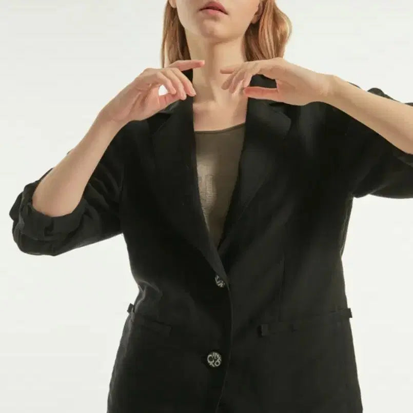 [BUNJANG] LANVIN COLLECTION Linen Blend Single Jacket Black / LANVIN COLLECTION 린넨 블렌드 싱글 재킷 블랙 82