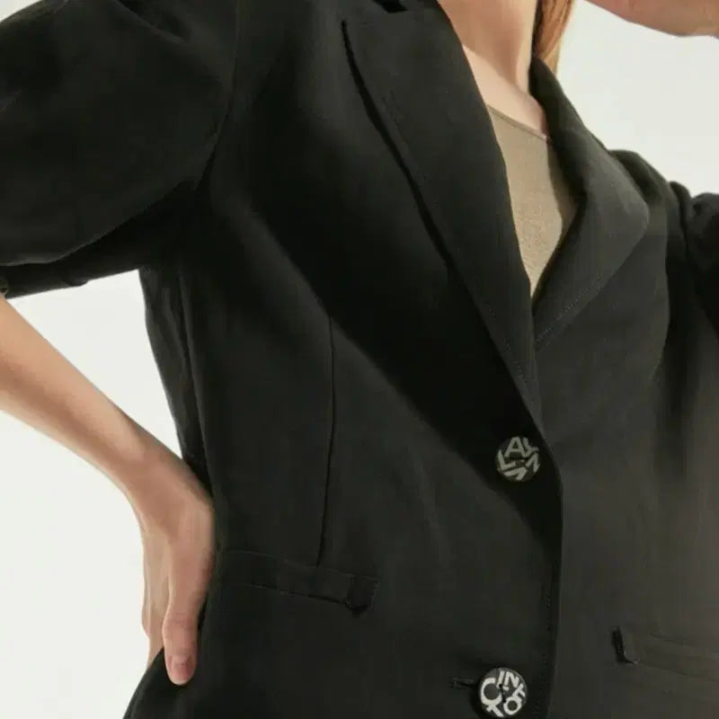[BUNJANG] LANVIN COLLECTION Linen Blend Single Jacket Black / LANVIN COLLECTION 린넨 블렌드 싱글 재킷 블랙 82