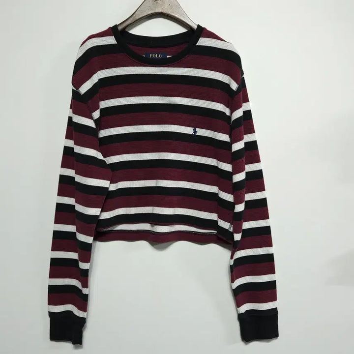 [BUNJANG] Polo Ralph Lauren Striped Crop T-shirt (Refurbished) / 여성 폴로 랄프로렌 스트라이프 크롭 티셔츠 리폼