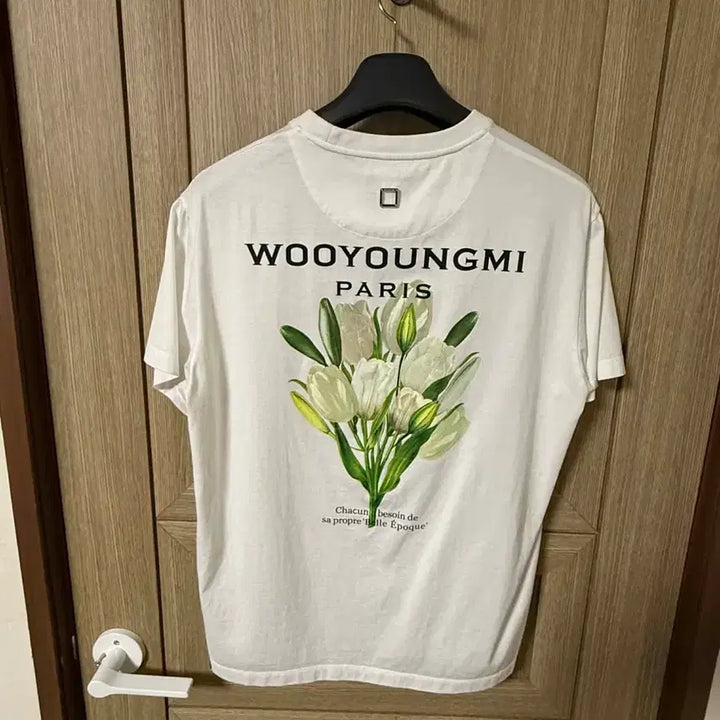 [BUNJANG] Wooyoungmi Flower Back Logo Short Sleeve / [ 48 ] 우영미 플라워 백로고 반팔