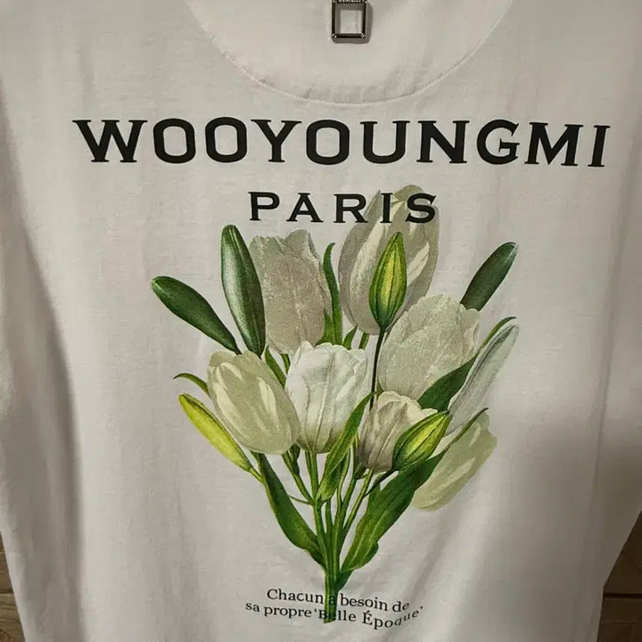 [BUNJANG] Wooyoungmi Flower Back Logo Short Sleeve / [ 48 ] 우영미 플라워 백로고 반팔