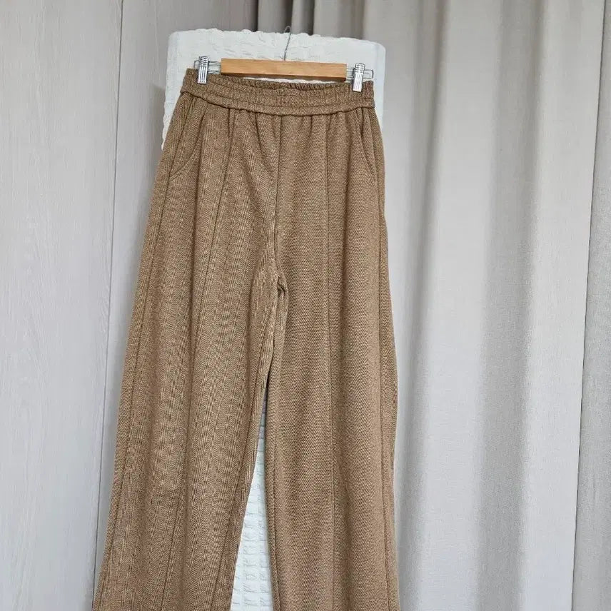 [BUNJANG] Banding Herringbone Wide Pants / 밴딩 헤링본 와이드 팬츠