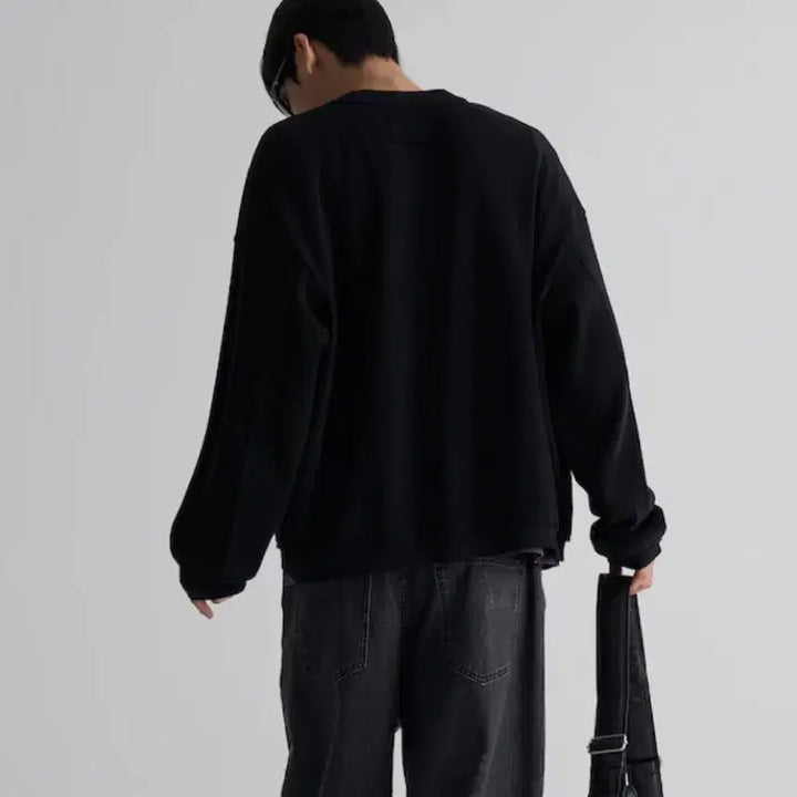 [BUNJANG] 8Seconds Waffle Jersey Cut-Off Zip-Up Jacket / [에잇세컨즈] 와플 저지 컷오프 집업 (블랙, L)