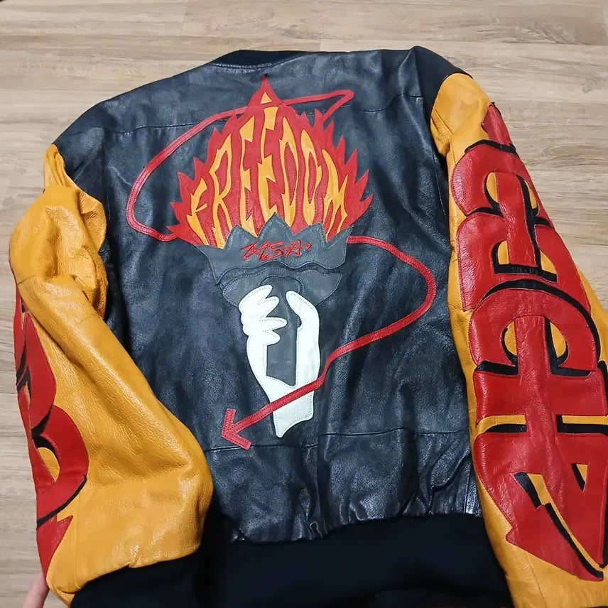 [BUNJANG] Michael Hoban 90s Leather Jacket Vintage / 90s 마이클호반 가죽 레더 자켓 점퍼 올드스쿨 빈티지