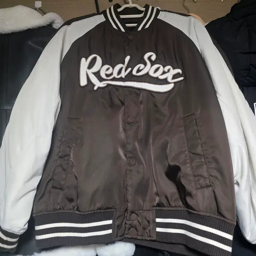 [BUNJANG] Boston Red Sox Varsity Jacket (L) / 나일론 블로킹 컬시브 바시티 자켓 보스턴 레드삭스L사이즈