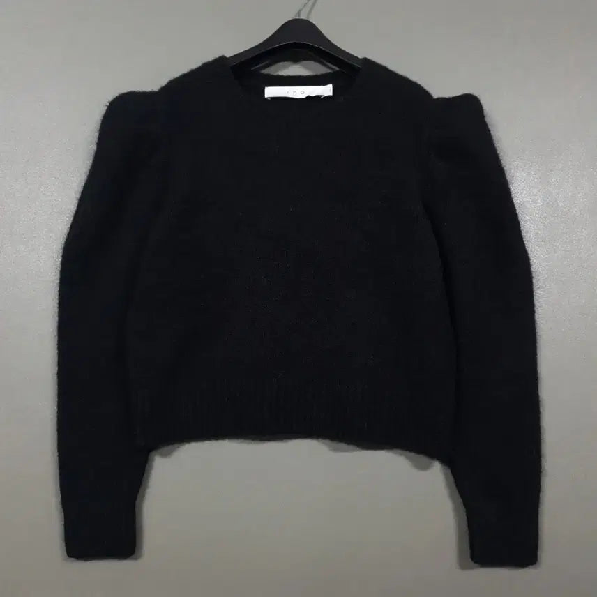 [BUNJANG] IRO Puff Shoulder Wool Crop Knit Sweater - Black - Women&
