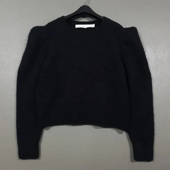 [BUNJANG] IRO Puff Shoulder Wool Crop Knit Sweater - Black - Women&