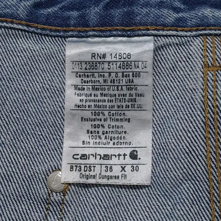[BUNJANG] Carhartt Double Knee Denim B73 Jeans / 칼하트 더블니 데님 B73 굿 페이딩 36 (34~35) 덩가리 핏