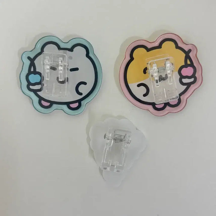 [BUNJANG] Character Acrylic Brooch Set / 캐릭터 아크릴 브로치 집게 3개 일괄