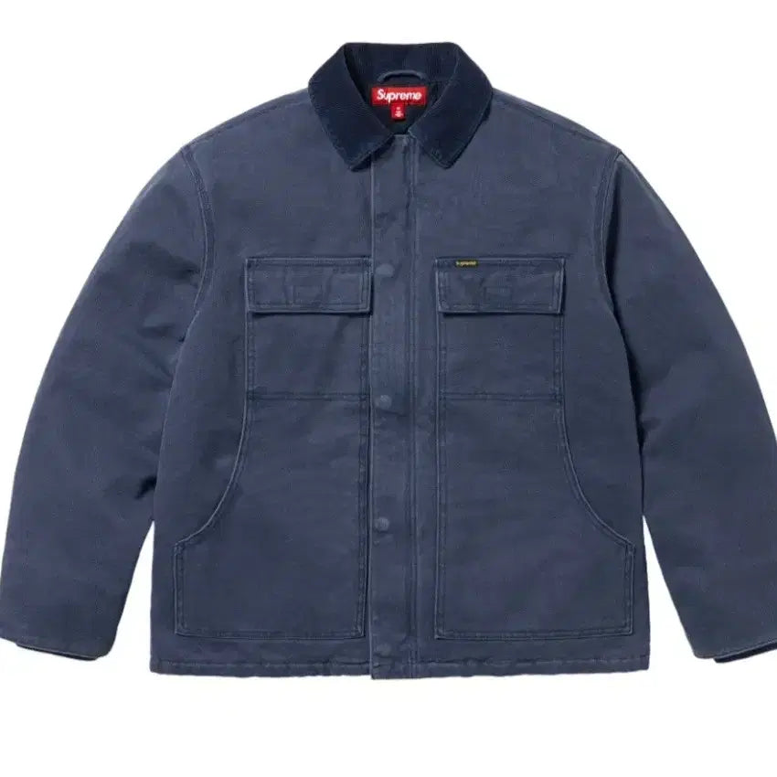 [BUNJANG] Supreme Old English Canvas Work Jacket Navy L / 슈프림 올드 잉글리쉬 캔버스 워크 자켓 네이비 L사이즈