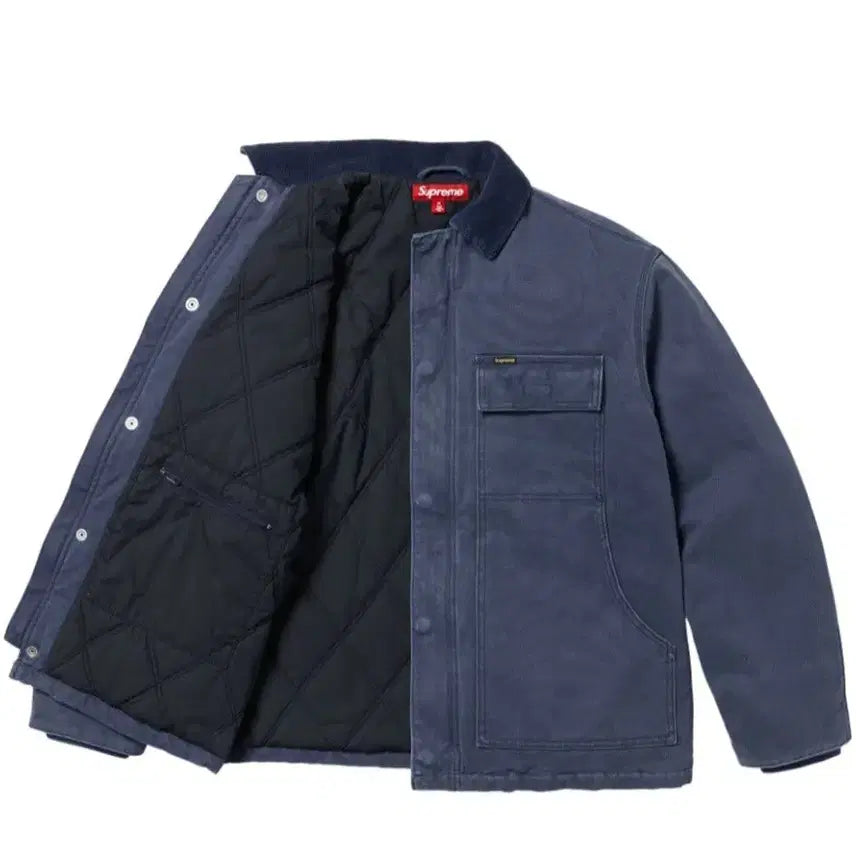 [BUNJANG] Supreme Old English Canvas Work Jacket Navy L / 슈프림 올드 잉글리쉬 캔버스 워크 자켓 네이비 L사이즈