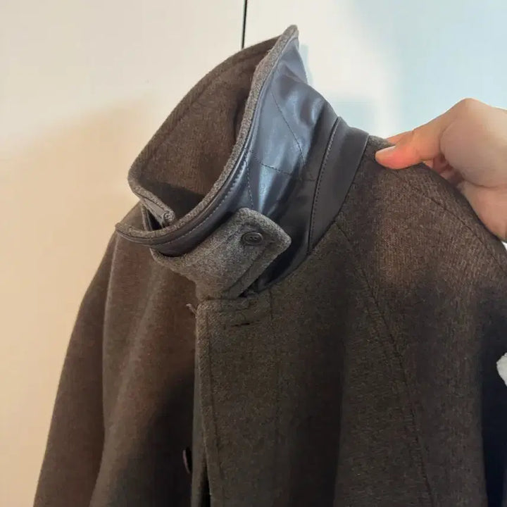 [BUNJANG] Coore Balmacaan Leather Pointed Coat / 쿠어 발마칸 코트