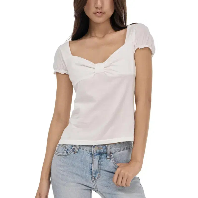 [SOLD OUT] 새상품) 클리시어 리본 레터 탑