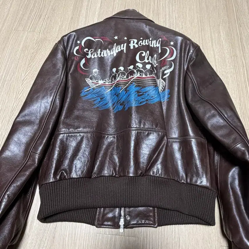 [BUNJANG] Stu Printing Leather Jacket / Stu 프린팅 레더 자켓